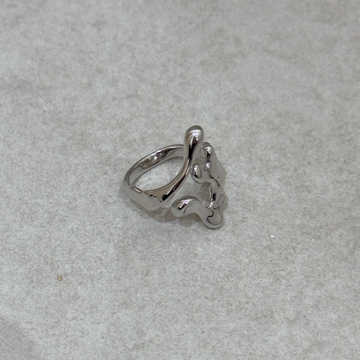 925 Sterling Silver Ring Brutalist Ring Handmade Hammered Ring Adjustable Textured Ring Chunky Statement Ring Rocky Ring Thick Jewellery