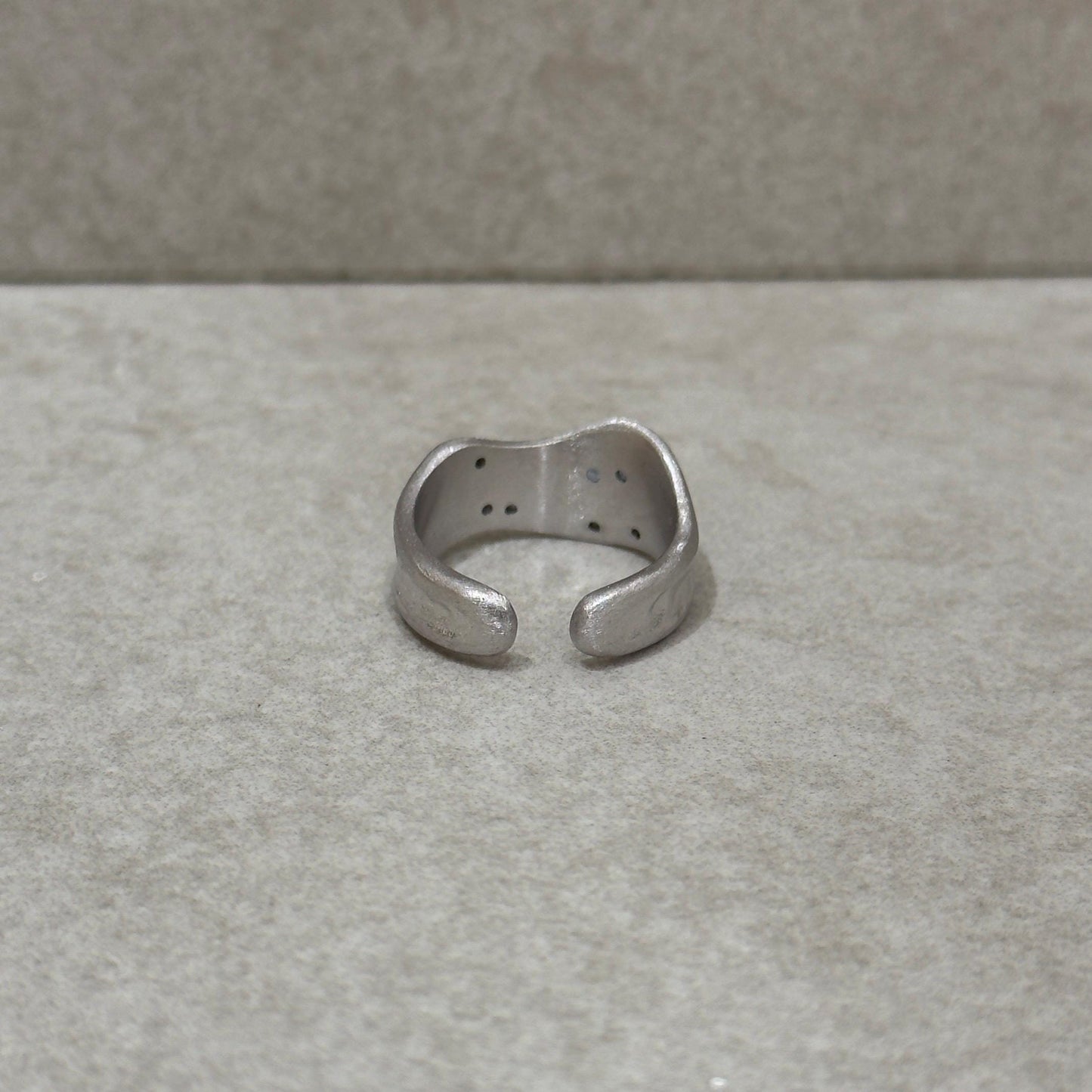 925 Sterling Silver Ring Brutalist Ring Blue Ring Gem Zircon Ring Handmade Ring Hammered Ring Adjustable Ring Textured Ring Statement Ring