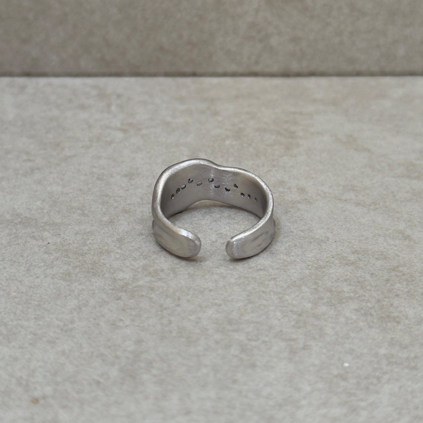 925 Sterling Silver Ring Brutalist Ring Blue Ring Gem Zircon Ring Handmade Ring Hammered Ring Adjustable Ring Textured Ring Statement Ring