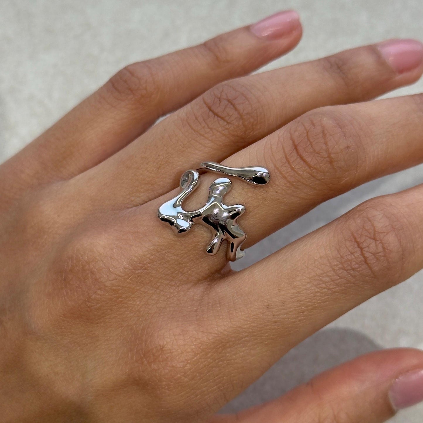 925 Sterling Silver Ring Brutalist Ring Handmade Hammered Ring Adjustable Textured Ring Chunky Statement Ring Rocky Ring Thick Jewellery