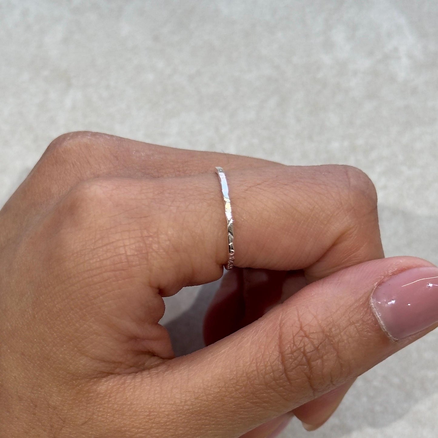 925 Sterling Silver Ring Thin Ring Brutalist Ring Handmade Ring Hammered Ring Textured Ring Statement Ring Stacking Ring Rocky Ring