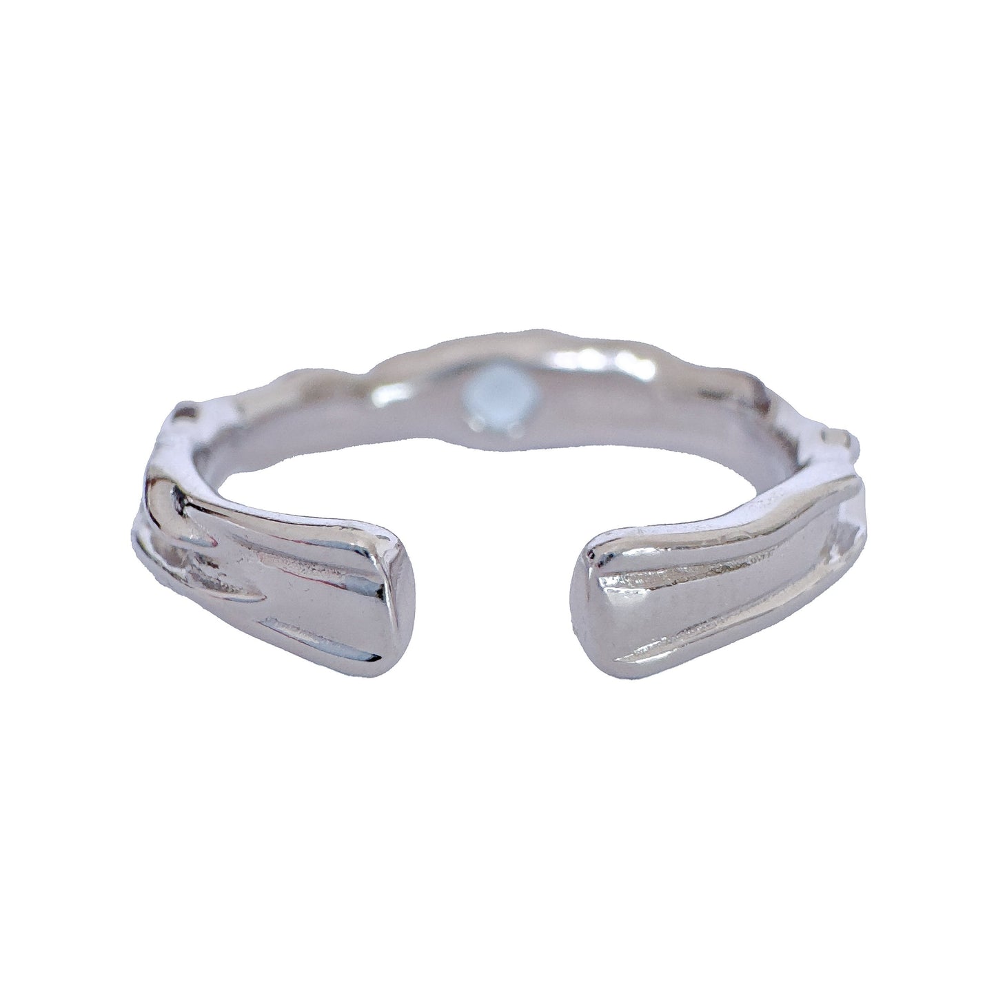925 Sterling Silver Ring Brutalist Ring Blue Ring Gem Zircon Ring Handmade Ring Hammered Ring Adjustable Ring Textured Ring Statement Ring