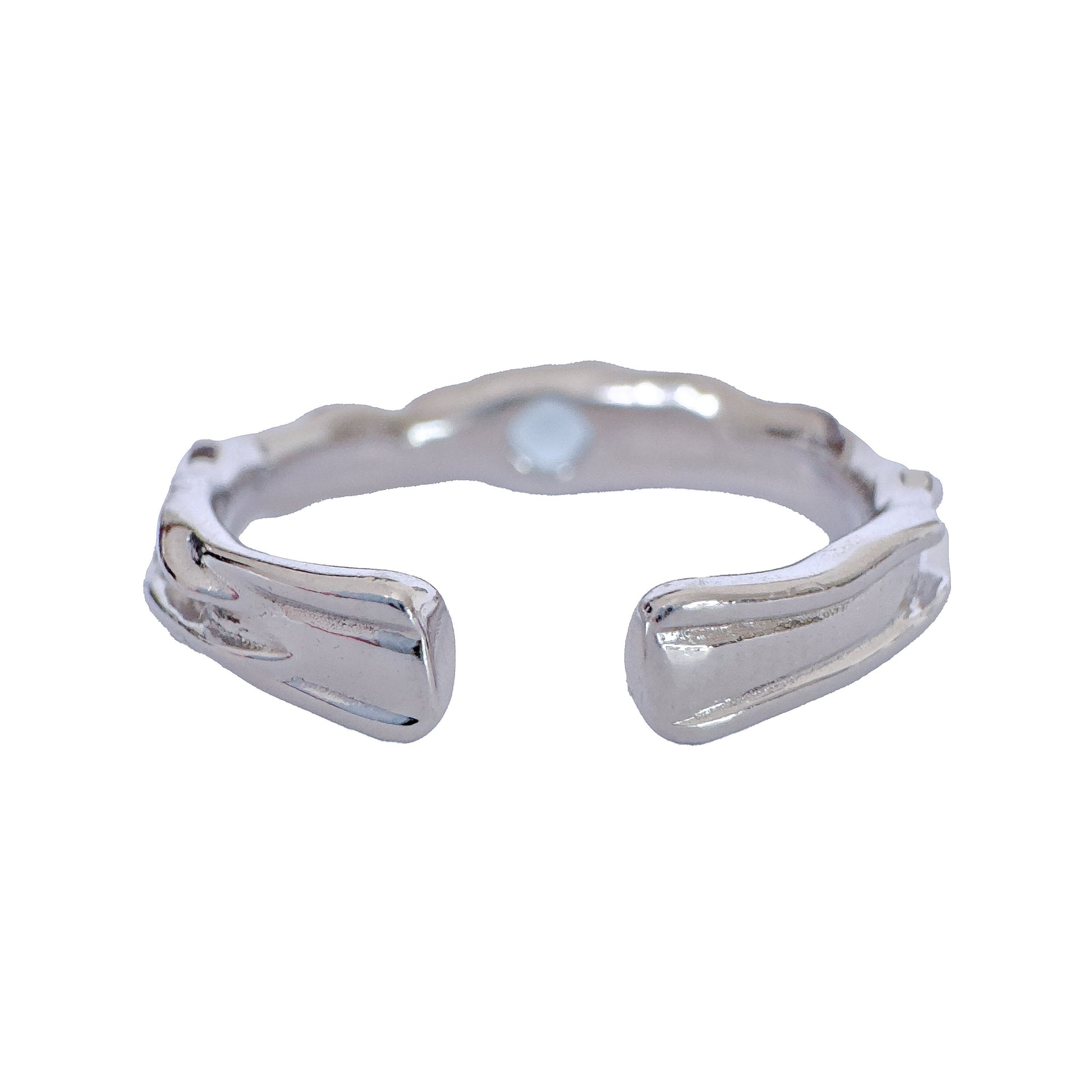 925 Sterling Silver Ring Brutalist Ring Blue Ring Gem Zircon Ring Handmade Ring Hammered Ring Adjustable Ring Textured Ring Statement Ring