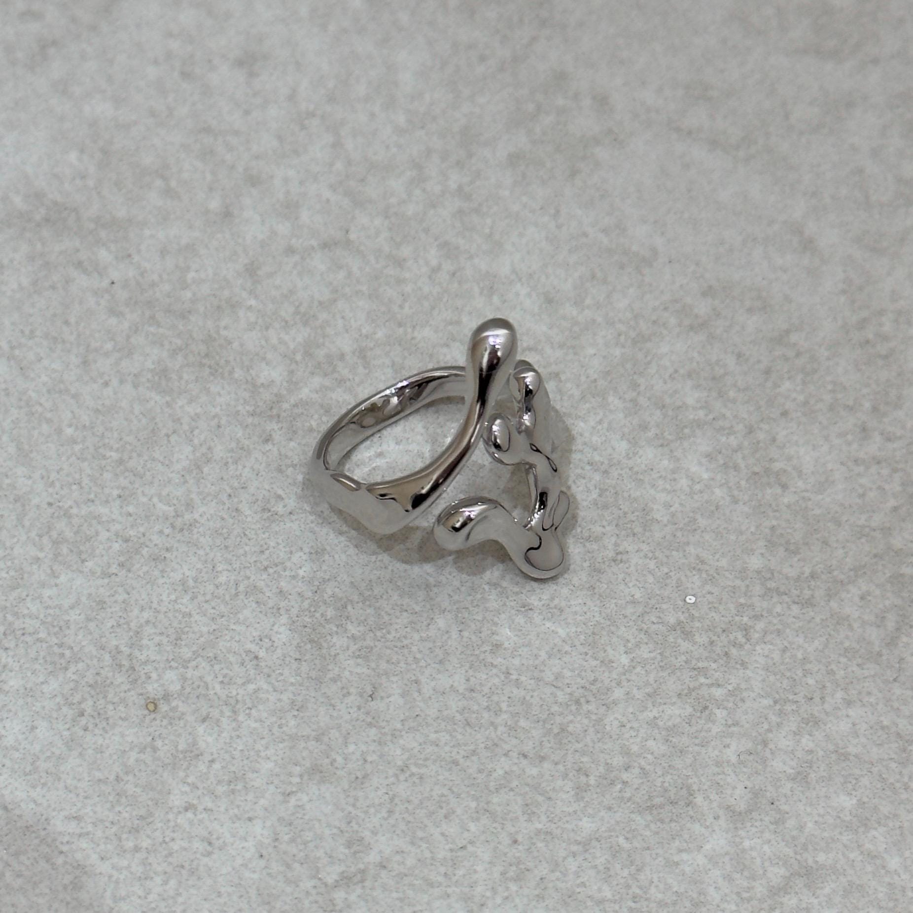 925 Sterling Silver Ring Brutalist Ring Handmade Hammered Ring Adjustable Textured Ring Chunky Statement Ring Rocky Ring Thick Jewellery