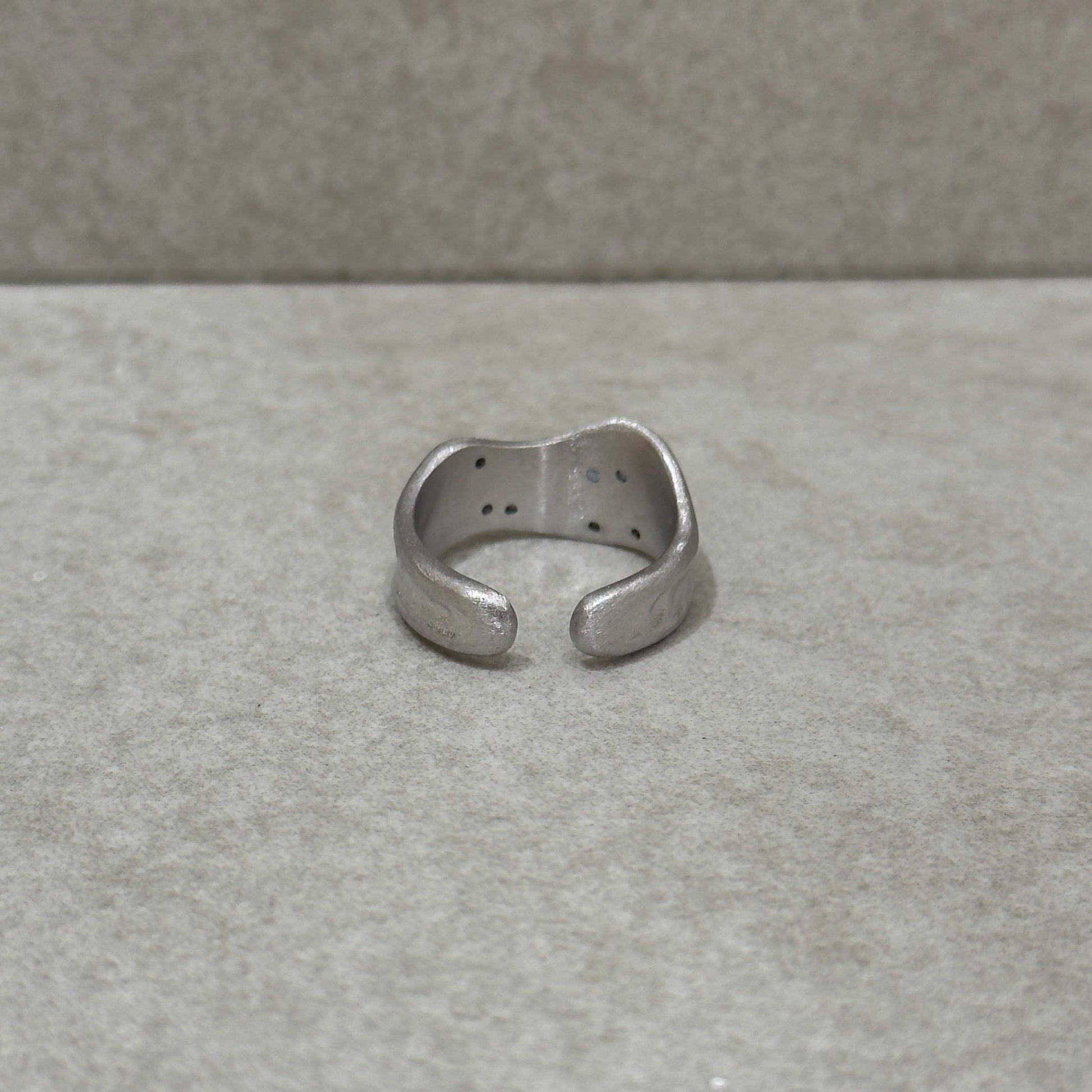 925 Sterling Silver Ring Brutalist Ring Blue Ring Gem Zircon Ring Handmade Ring Hammered Ring Adjustable Ring Textured Ring Statement Ring